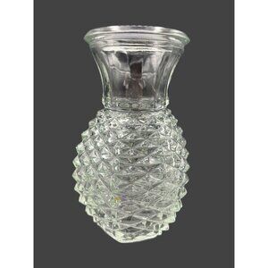 Vintage FTD Floral Glass Pineapple Shape Vase 6"